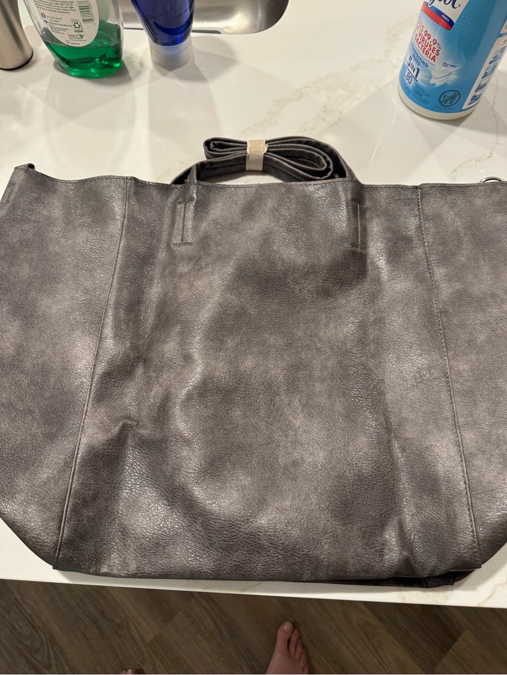 Classic Large Women's Tote Bag in Charcoal Gray
